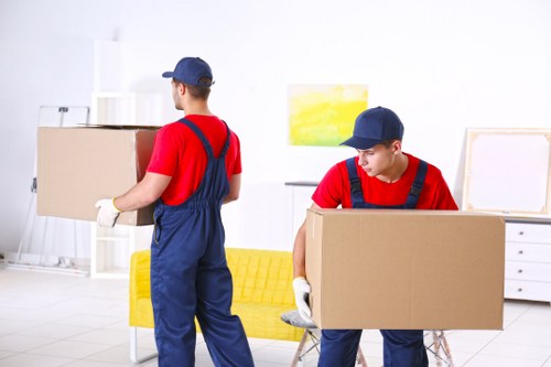 Removal van and elegant townhouses in Belgravia