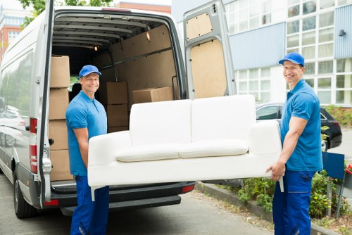 Man with van service preparing for a move in Belgravia street surroundings