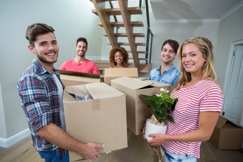 Office relocation planning in Belgravia with city office background