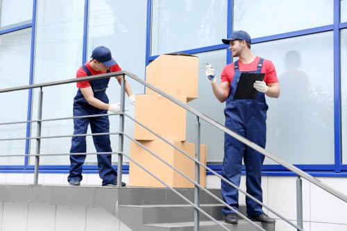 Loading items into a moving van with care