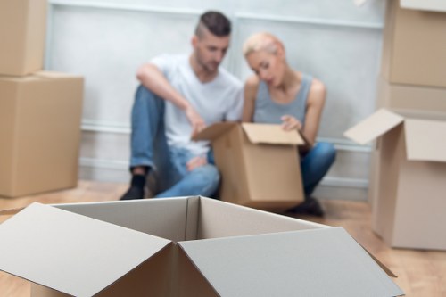 Boxes and furniture prepared for a Belgravia move