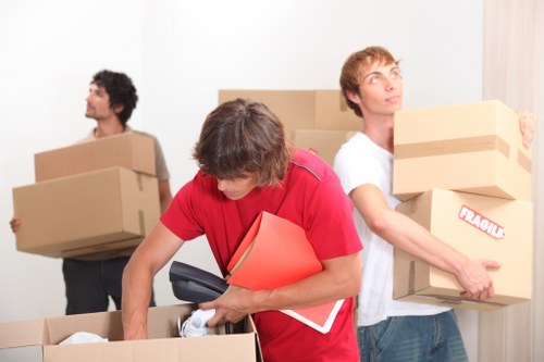 Moving van near elegant Belgravia townhouses