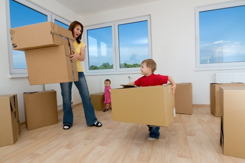 Loading household items into a moving van in Belgravia