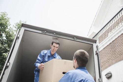Professional moving van outside a Belgravia townhouse
