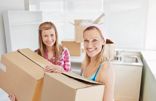 Removal van and boxes prepared for a student relocation in Belgravia